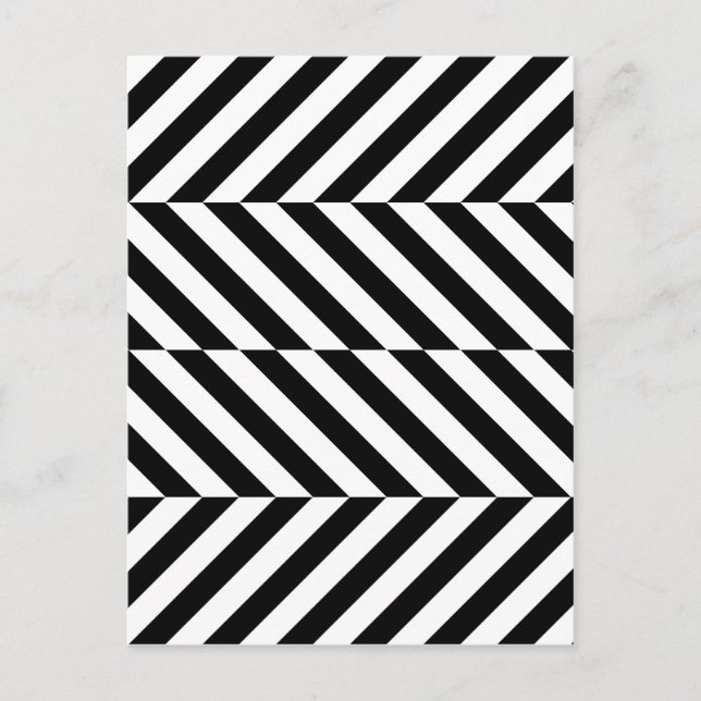 Black and white stripes pattern postcard (Front)