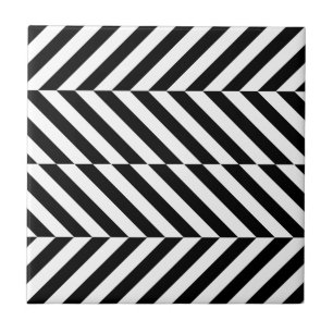 Black and white stripes pattern tile