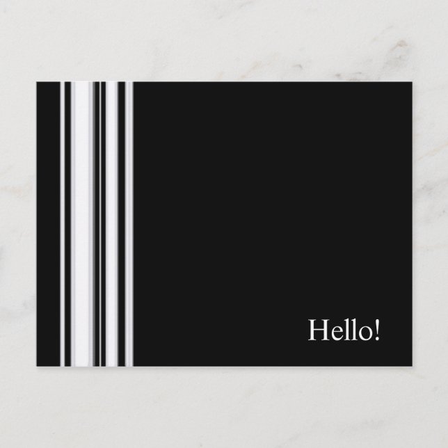 Black and White Stripes Postcard (Front)