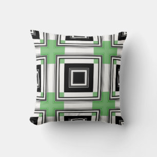 Black and White Stripes Retro Art Design Abstract Throw Pillow