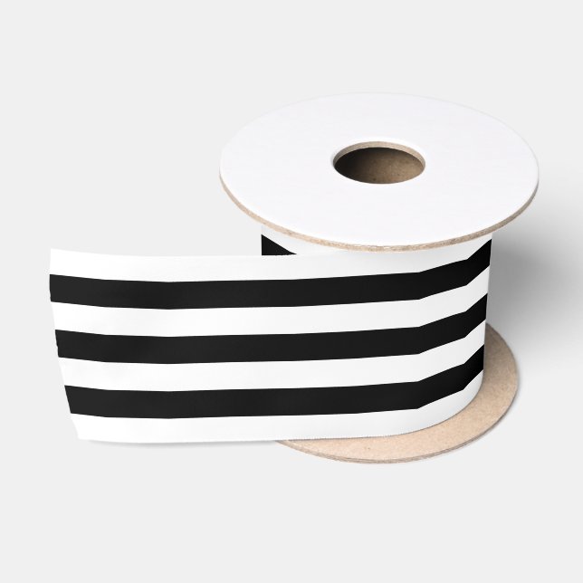 BLACK AND WHITE STRIPES | RIBBON SATIN RIBBON (Spool)