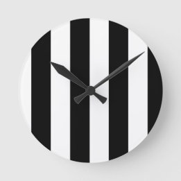 Black and white stripes round clock