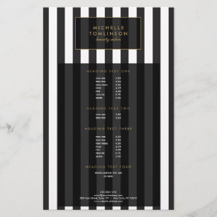 Black and White Stripes Salon III Flyer