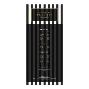 Black and White Stripes Salon III Rack Card