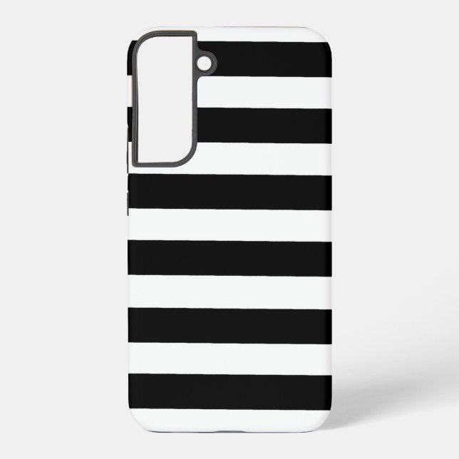 Black and White Stripes Samsung Galaxy S22+ Case (Back)