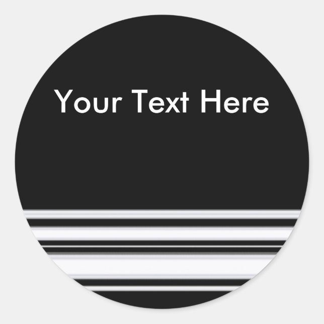 Black and White Stripes Sticker (Front)