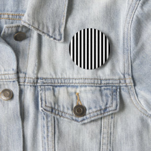 Black and White Stripes, Striped Pattern, Lines 2 Inch Round Button