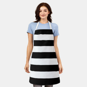 Black and White Stripes, Striped Pattern, Lines Apron