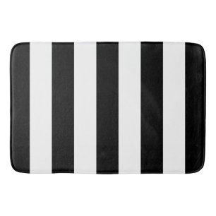 Black and White Stripes, Striped Pattern, Lines Bath Mat