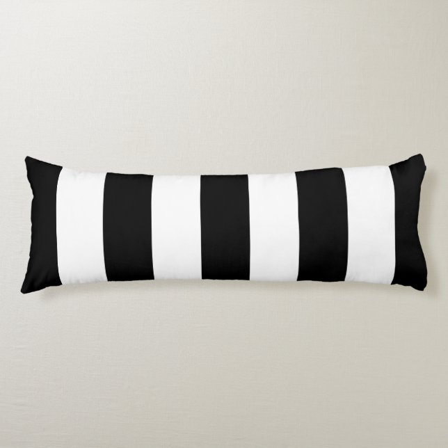 Black and White Stripes, Striped Pattern, Lines Body Pillow (Front)