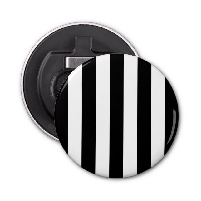 Black and White Stripes, Striped Pattern, Lines Bottle Opener (Front)