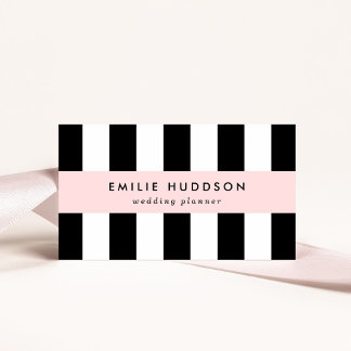 Black and White Stripes, Striped Pattern, Lines Business Card