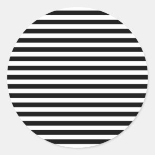 Black and White Stripes, Striped Pattern, Lines Classic Round Sticker