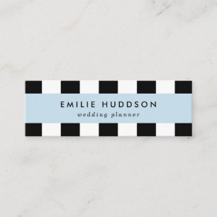 Black and White Stripes, Striped Pattern, Lines Mini Business Card