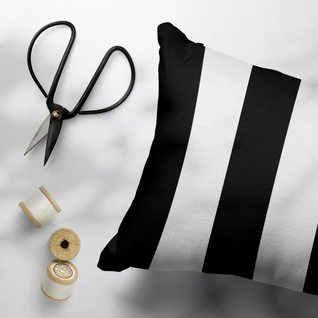 Black and White Stripes, Striped Pattern, Lines Pillowcase (Creator Uploaded)