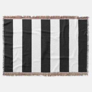Black and White Stripes, Striped Pattern, Lines Throw Blanket