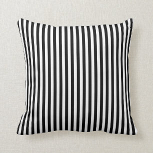 Black and White Stripes; Striped Throw Pillow