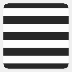 Black And White Stripes Stylish Square Sticker