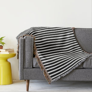 Black And White Stripes Throw Blanket