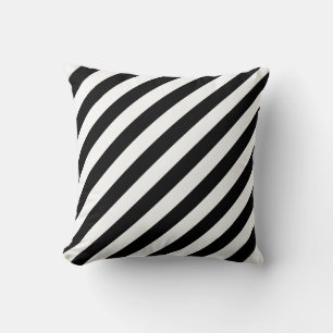 Black and White Stripes Throw Pillow