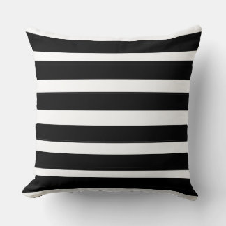 Black and white stripes throw pillow