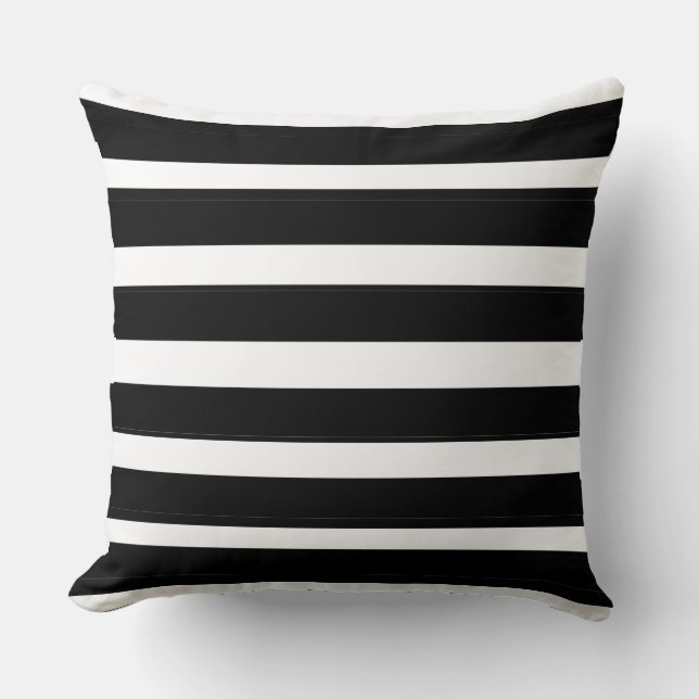 Black and white stripes throw pillow (Front)