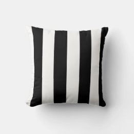 Black and white stripes  throw pillow