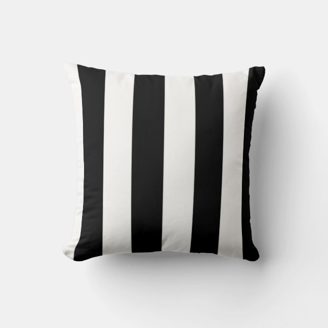 Black and white stripes  throw pillow (Front)