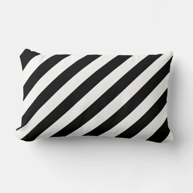 Black and White Stripes Throw Pillow (Front)