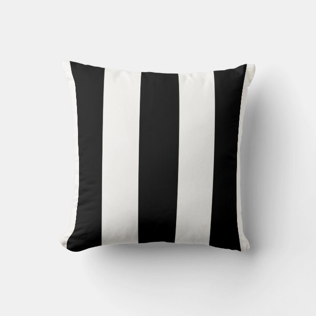 Black And White Stripes Throw Pillow (Front)