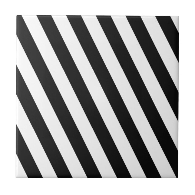 Black And White Stripes Tile (Front)
