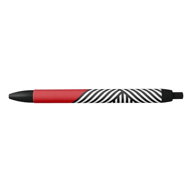 Black and white stripes with red triangle ink pen (Front)
