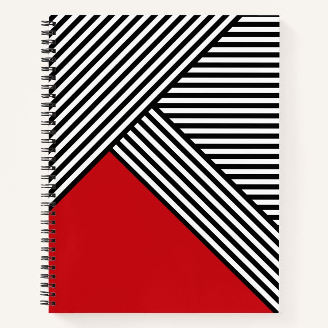 Black and white stripes with red triangle notebook (Front)