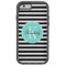 Black and White Stripes with Turquoise Monogram
