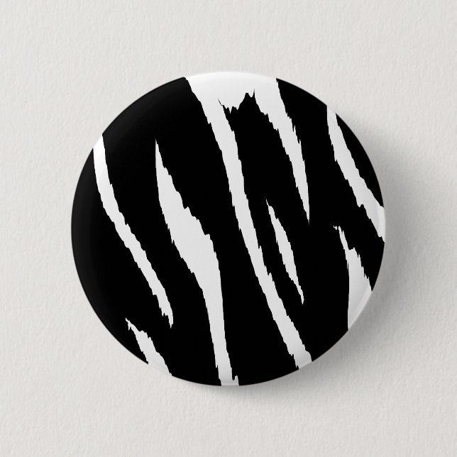 Black and White Strips 2 Inch Round Button (Front)