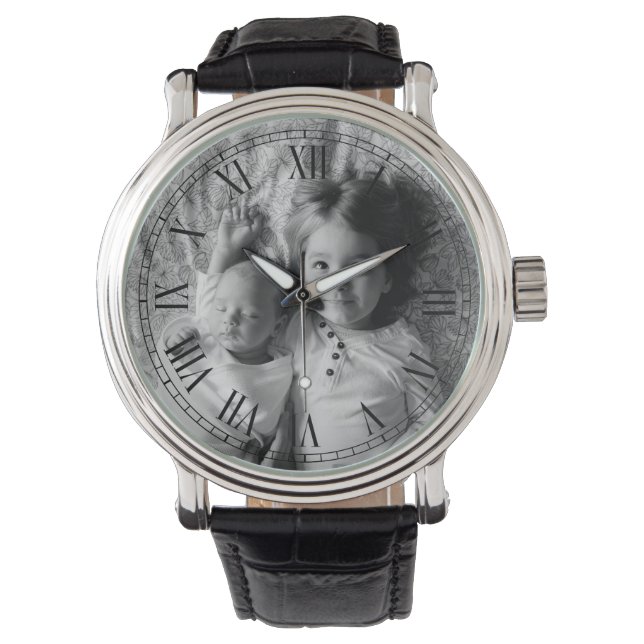 Black and White Style Custom Photo Watch (Front)