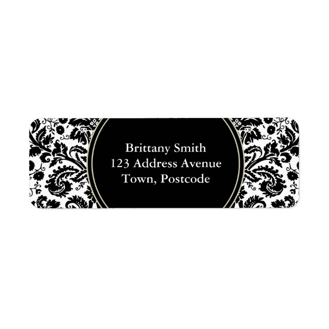 Black and white stylish damask (Devant)