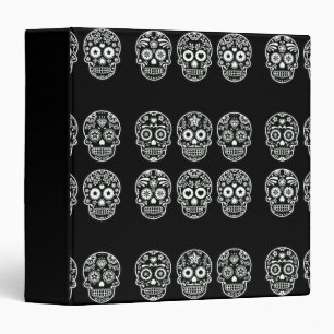 Black and White Sugar Skull Binder