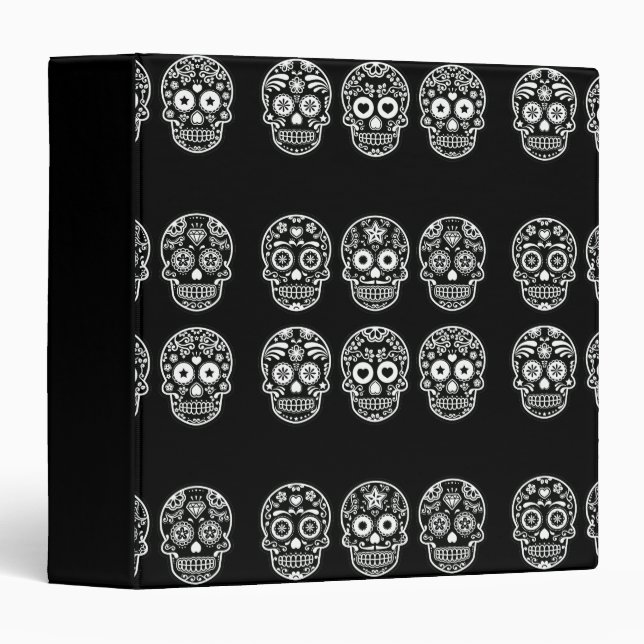 Black and White Sugar Skull Binder (Front/Spine)