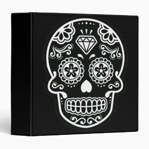 Black and White Sugar Skull Diamond Binder