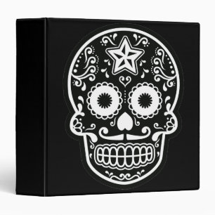 Black and White Sugar Skull Star Binder