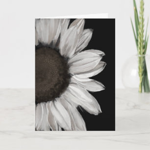 Black and White Sunflower Greeting Card