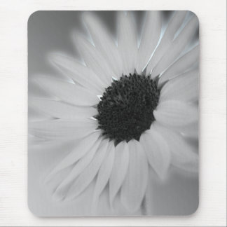 black and white sunflower mouse pad
