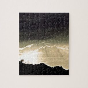 Black and White Sunset Jigsaw Puzzle