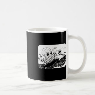 Black And White Surfing Octopus Coffee Mug