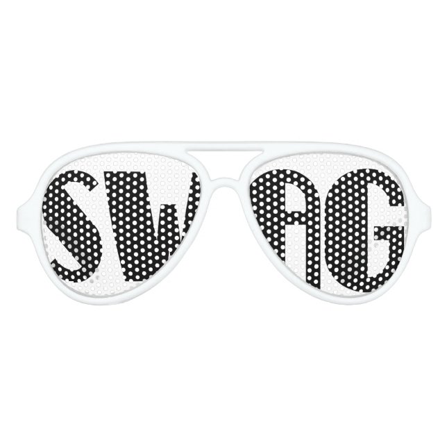 Black and White Swag Party Glasses (Front)