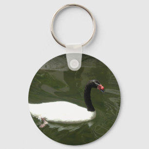 Black and White Swan Keychain