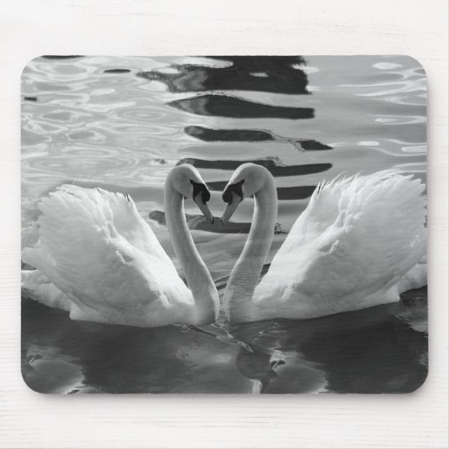 Black and White Swans Mousepad (Front)