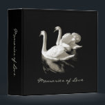 Black And White Swans Romantic Binder<br><div class="desc">Custom binder with black and white photography of two graceful swans swimming together.
 Personalize it with your own text or click "Customize it" to change the layout and text or to choose a different binder size.</div>