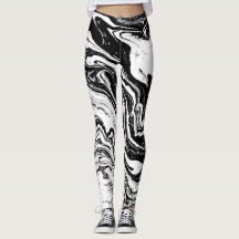 Black and White Swirl Leggings